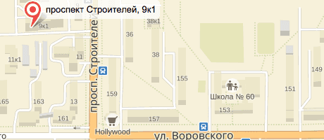 Карта проезда, филиал на пр-т Строителей, 9к1